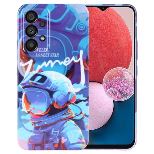 Funda para Teléfono Samsung Galaxy A13 4G con Orificio Preciso y Patrón Pintado (Astronauta Azul)