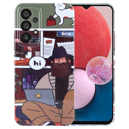 Funda para Teléfono Samsung Galaxy A13 4G PC Orificio Preciso Patrón Pintado (Tío de Vacaciones)