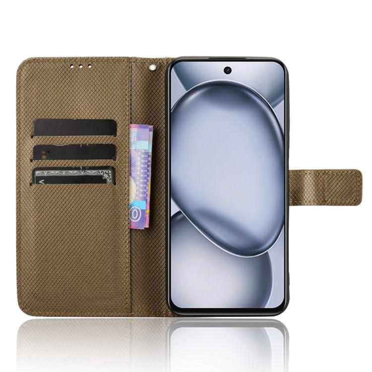 Funda de Cuero con Textura de Diamante para Teléfono Itel A80 4G (Marrón)