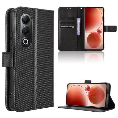 Funda de Cuero para Teléfono Itel S25 4G con Textura de Diamante (Negra)