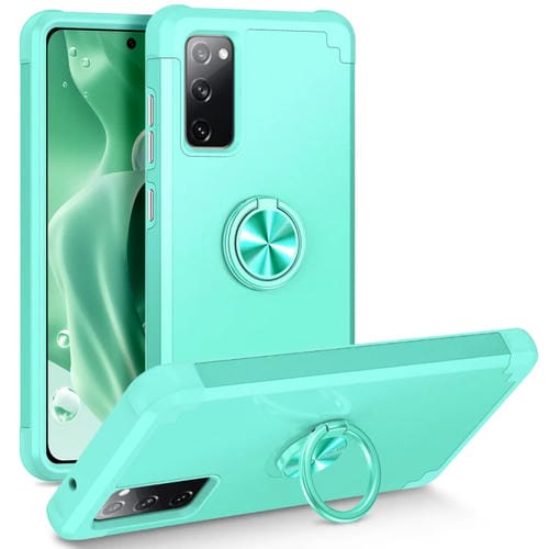Funda para Samsung Galaxy S20 FE L2 Magnética con Soporte de Anillo Giratorio (Verde Menta)