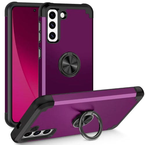 Funda para Samsung Galaxy S21 5G L2 Magnética con Soporte de Anillo Giratorio (Púrpura Oscuro)