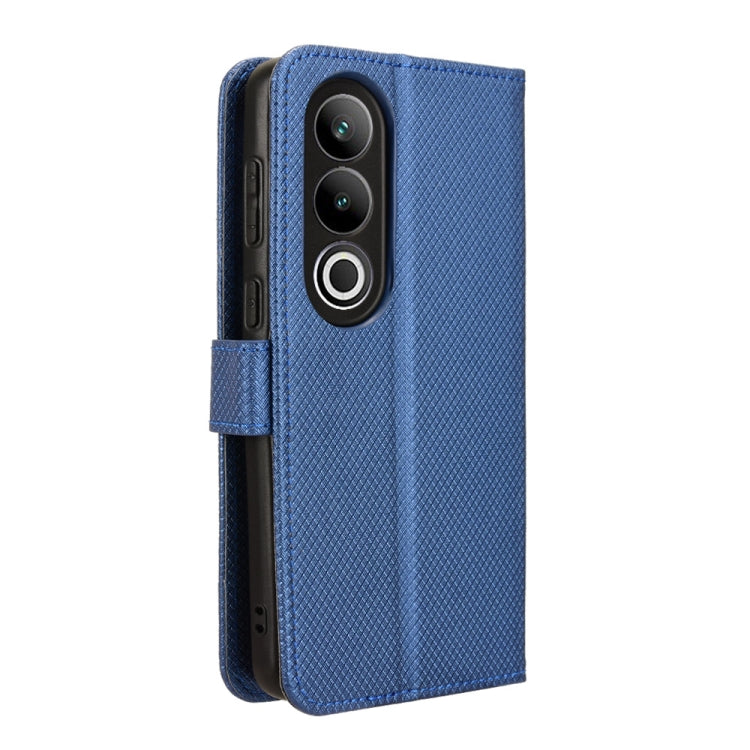 Funda de Cuero para OnePlus Nord Ce4 5G con Textura de Diamante (Azul)