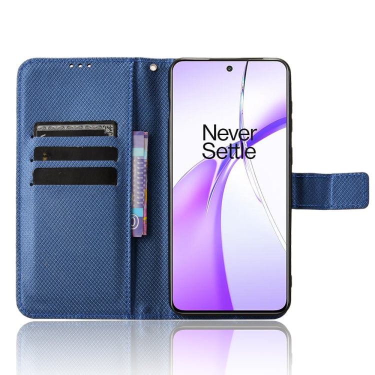 Funda de Cuero para OnePlus Nord Ce4 5G con Textura de Diamante (Azul)