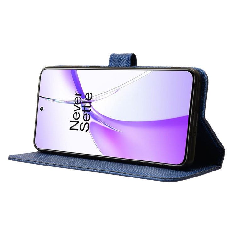 Funda de Cuero para OnePlus Nord Ce4 5G con Textura de Diamante (Azul)