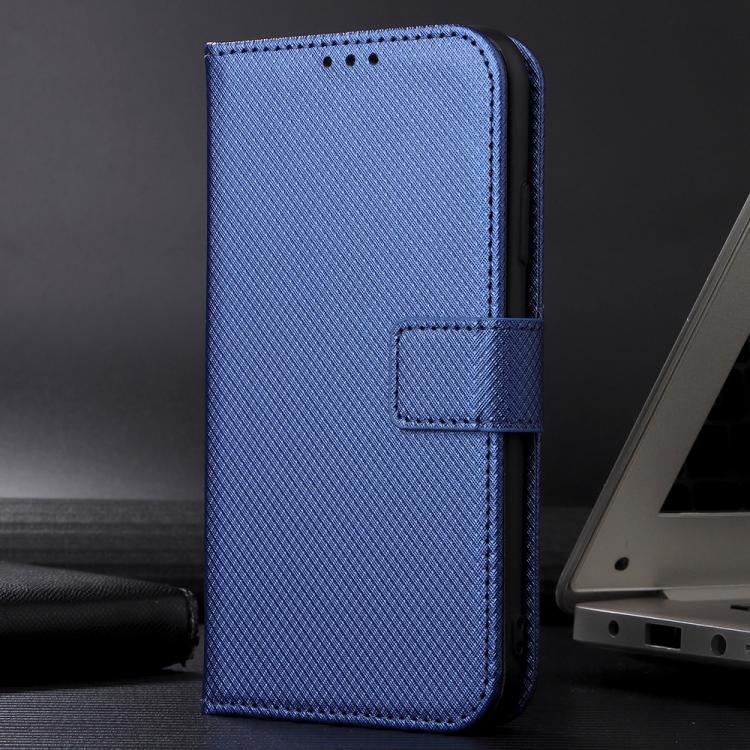 Funda de Cuero con Textura de Diamante para OnePlus 13 5G (Azul)