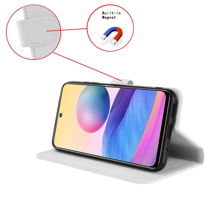 Funda de Cuero con Textura de Diamante para OnePlus Ace 5 5G / 5 Pro 5G / 13R 5G (Blanca)