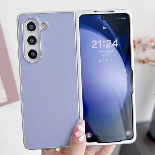 Funda para Teléfono Samsung Galaxy Z Fold3 5G Charol de Metal (Púrpura)