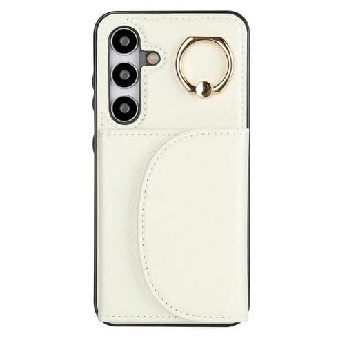 Funda para Teléfono Samsung Galaxy S24 5G Ym007 con Soporte para Anillo y Tarjeta (Blanco)