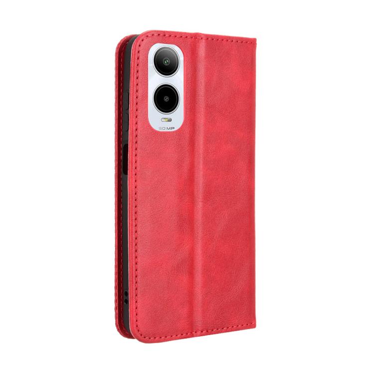 Funda Cuero Cricket Icon 6 Textura Retro Hebilla Magnética (Roja)