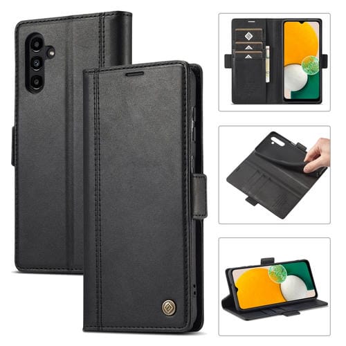 Funda para Teléfono Samsung Galaxy A15 4G/5G Lc.Imeeke Cuero con Ranuras para Tarjetas (Negro)