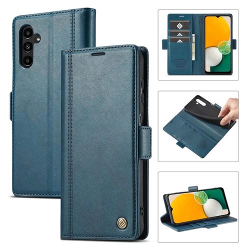 Funda para teléfono Samsung Galaxy A35 5G Lc.Imeeke cuero con ranuras para tarjetas (Azul)