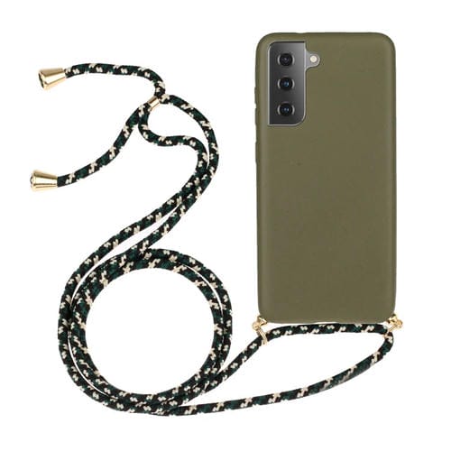 Funda para Teléfono Samsung Galaxy A55 5G Paja de Trigo TPU con Cordón (Verde Militar)