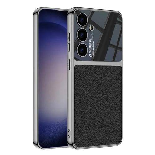 Funda para Samsung Galaxy S24 + 5G Gkk Plating TPU y Cuero Cobertura Total (Negro)