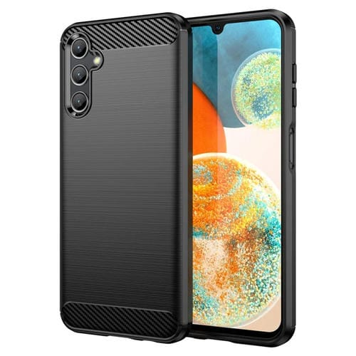 Funda para Teléfono Samsung Galaxy Jump 3 TPU Textura Cepillada Fibra de Carbono (Negro)