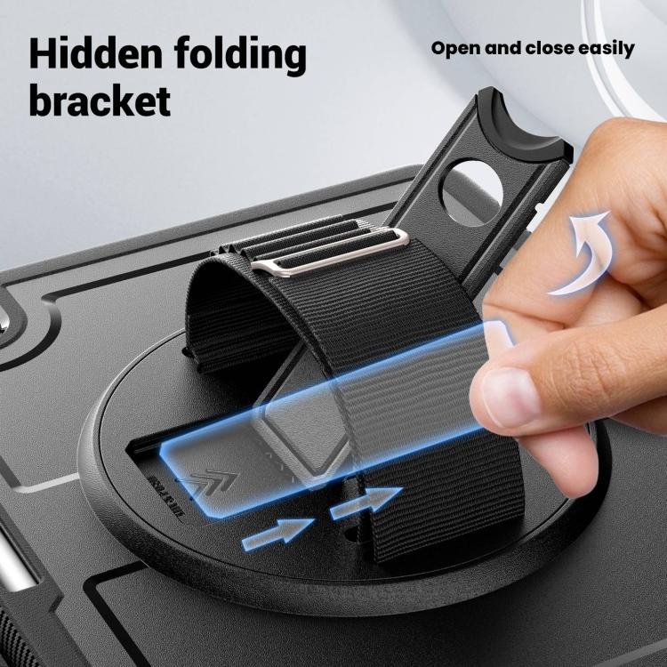 Funda para Tableta iPad Mini 2024 Mini 6 Soporte Giratorio Agarre Manual (Negra)