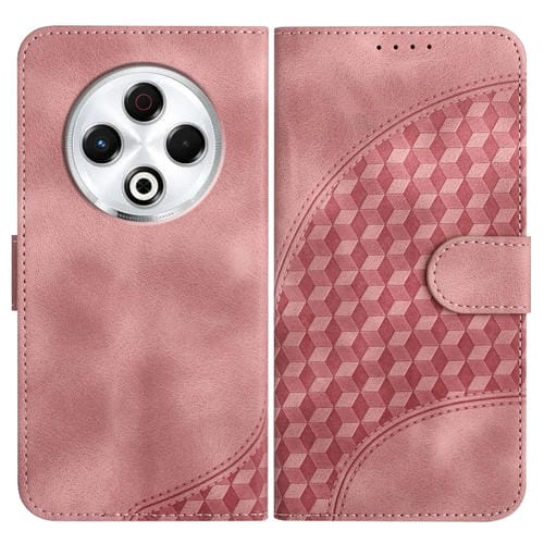 Funda de Cuero con Relieve Cabeza de Elefante para Tecno Spark 30 4G con Cordón (Rosa)