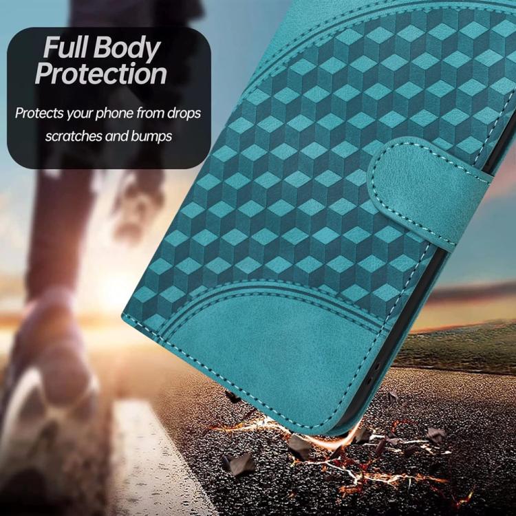 Funda de Cuero con Relieve Elefante para Infinix Smart 6 / Smart 6 HD con Cordón (Azul Claro)