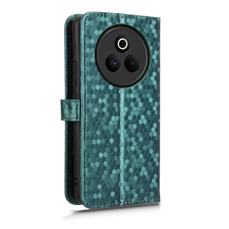 Funda de Cuero con Textura de Puntos de Panal para Realme P3 Pro (Verde)