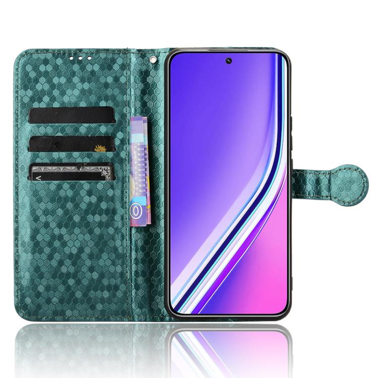 Funda de Cuero con Textura de Puntos de Panal para Realme P3 Pro (Verde)