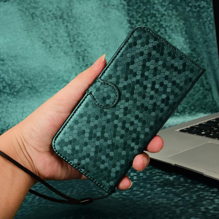 Funda de Cuero con Textura de Puntos de Panal para Realme P3 Pro (Verde)