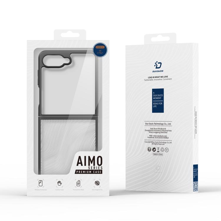 Funda DUX DUCIS Aimo Series Frosted Feel para Samsung Galaxy Z Flip7 5G (Negro)