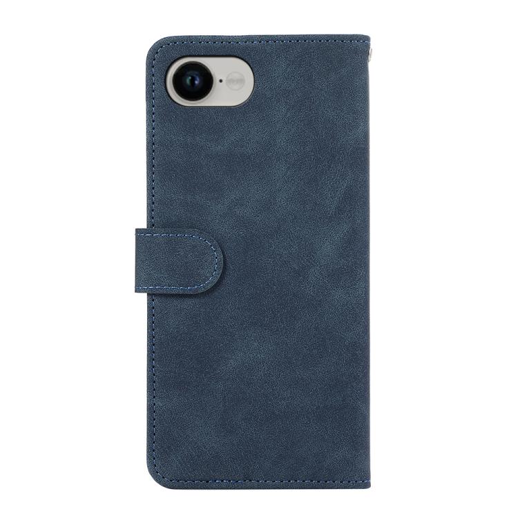 Funda de Cuero Abeel para iPhone 16E con Bloqueo Magnético Rfid (Azul-Marrón)