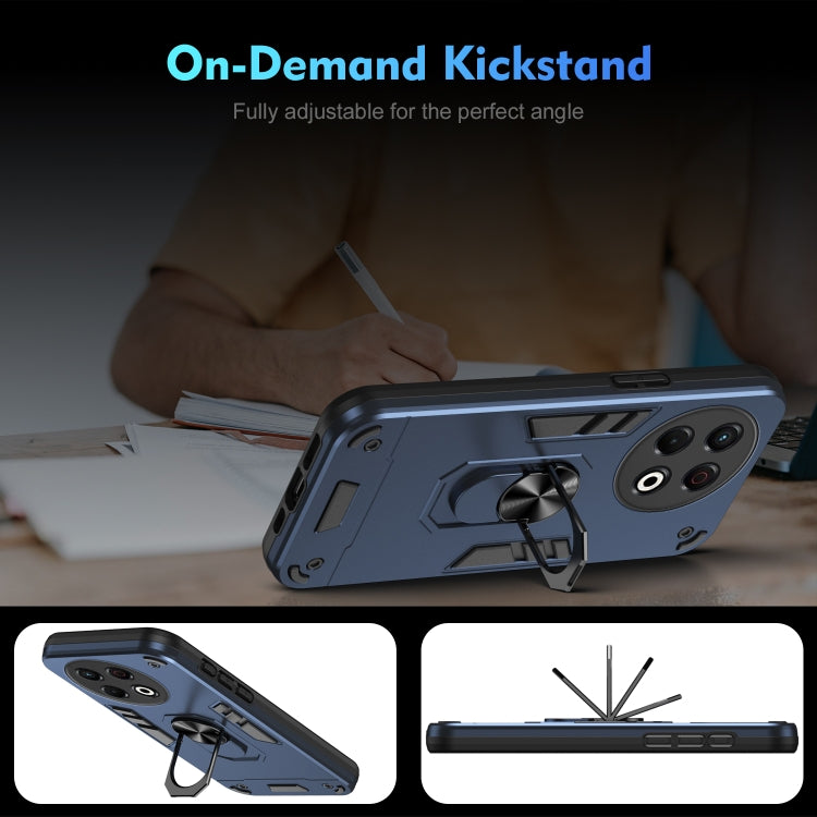 Funda para Teléfono Tecno Spark 30 Pro con Soporte de Anillo y Protección a Prueba de Golpes (Azul)