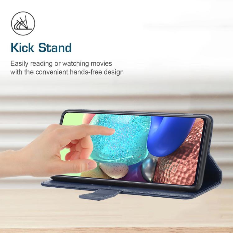 Funda de cuero con tapa en forma de Y para TCL 60 SE/605 (azul)