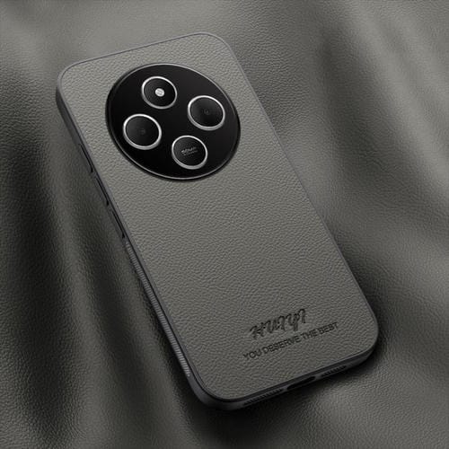 Funda de Cuero Magnética para Teléfono Redmi 14C 4G Huiyi (Gris)