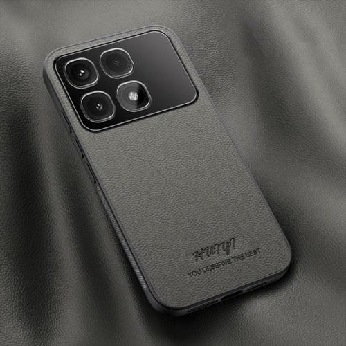 Funda de Cuero Magnética para Teléfono Redmi K70 Ultra Huiyi (Gris)