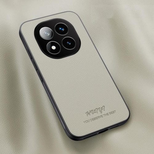 Funda de Cuero Magnética para Teléfono Huiyi Redmi Note 14 Pro+ 5G (Blanca)