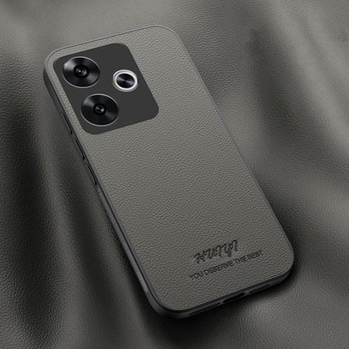 Funda de Cuero Magnética para Teléfono Huiyi Redmi Turbo 3 (Gris)