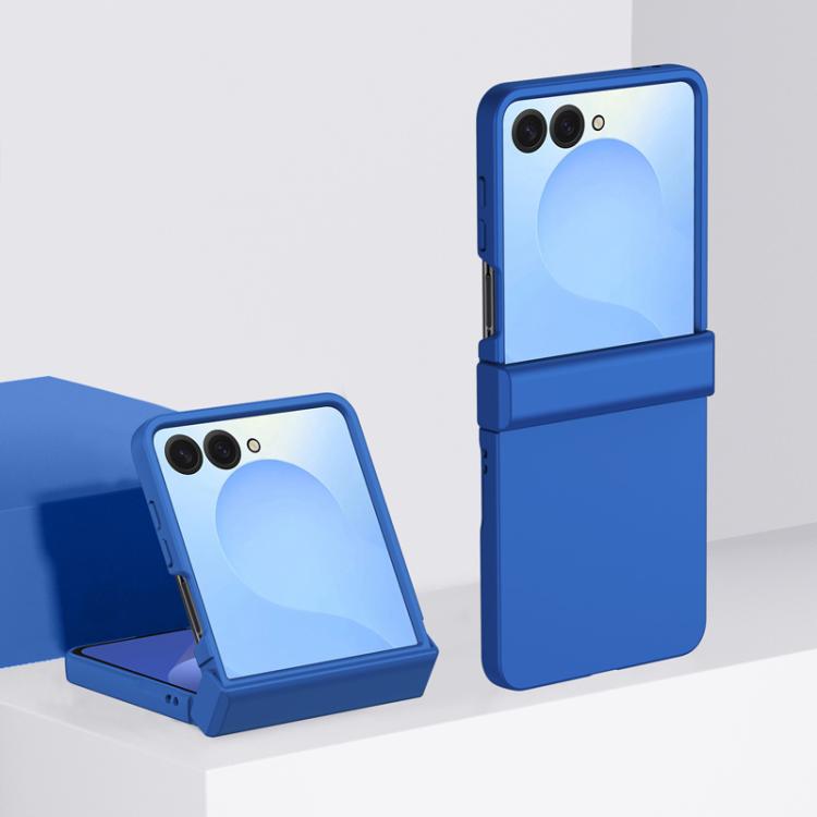 Funda de PC de 3 piezas para Samsung Galaxy Z Flip7, con tacto suave y cobertura total, a prueba de golpes (azul claro)