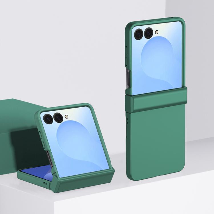 Funda de PC con 3 piezas para Samsung Galaxy Z Flip7, con tacto suave y cobertura total, a prueba de golpes (verde bosque)