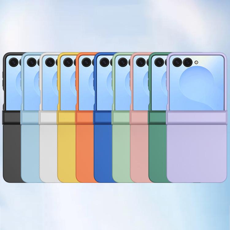 Funda de PC con 3 piezas para Samsung Galaxy Z Flip7, con tacto suave y cobertura total, a prueba de golpes (naranja)