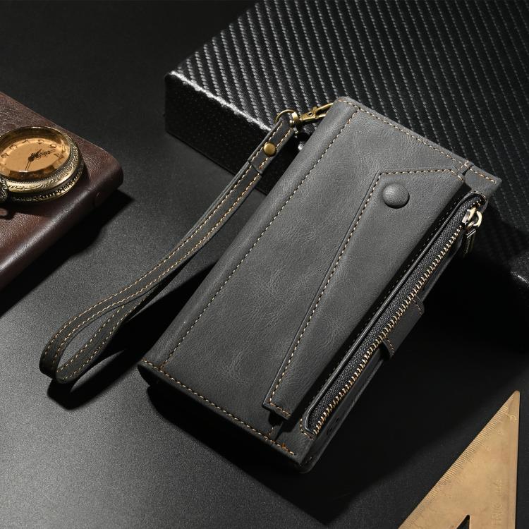 Funda de cuero retro ESEBLE con protección RFID para Motorola Moto G86 Power (negro)