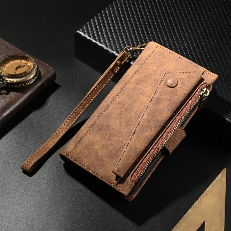 Funda de cuero retro con protección RFID para Motorola Moto G56 5G ESEBLE (marrón)
