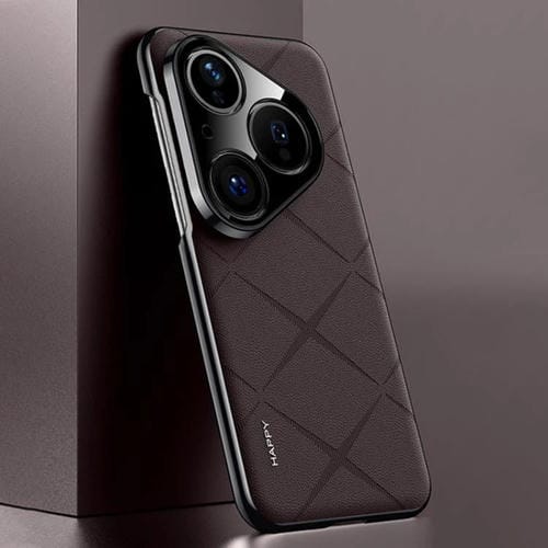 Funda de cuero lisa para Huawei Pura 80 5G (marrón)