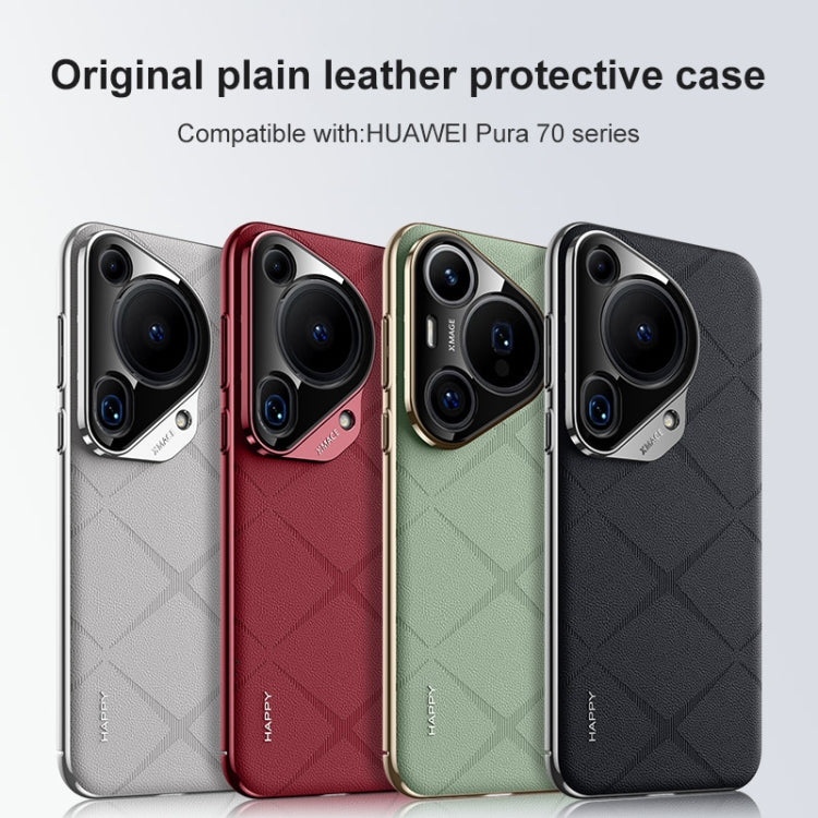 Funda de Cuero para Teléfono Huawei Mate 70 Pro (Blanca)