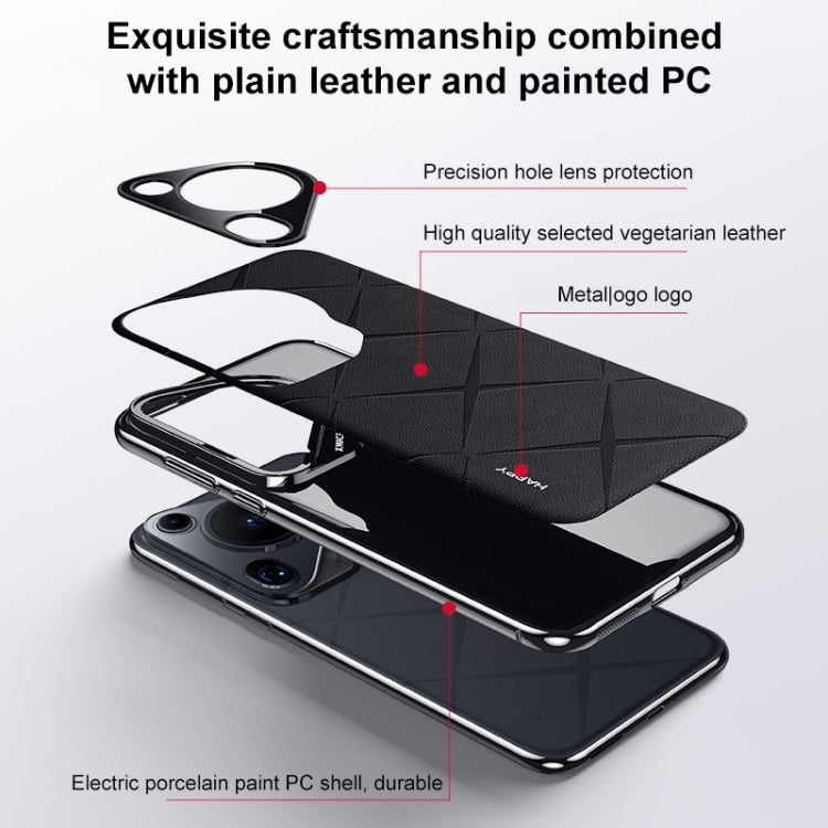 Funda de Cuero para Teléfono Huawei Mate 70 Pro (Blanca)