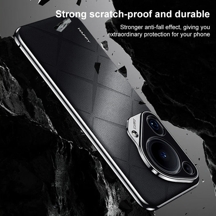 Funda de Cuero para Teléfono Huawei Mate 70 Pro (Blanca)