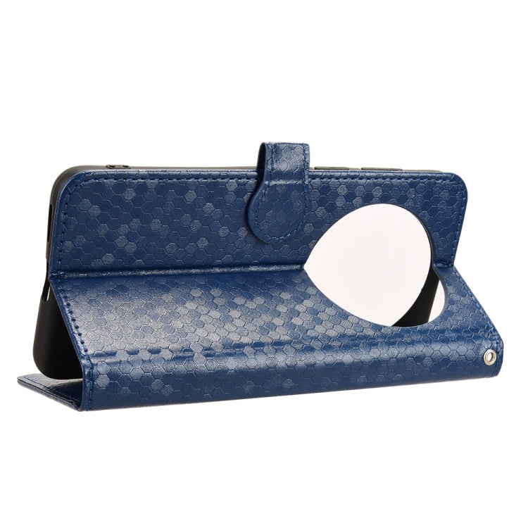 Funda de Cuero con Textura de Puntos Panal para Huawei Mate 70 (Azul)