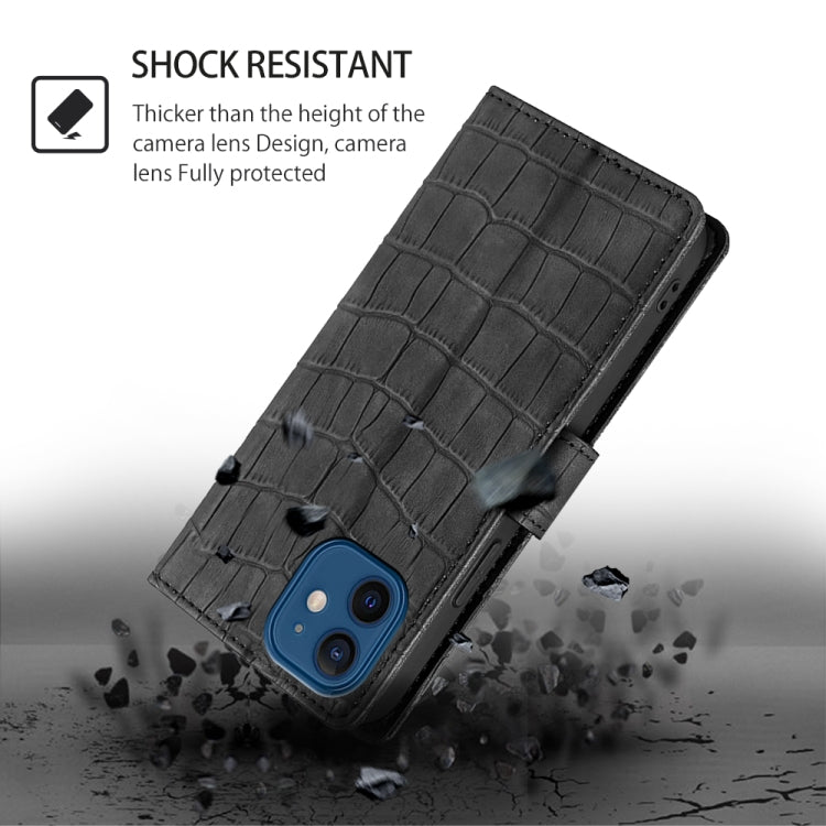 Funda de Piel con Cierre Magnético para Teléfono Itel A50 4G (Negra) Tacto Cocodrilo