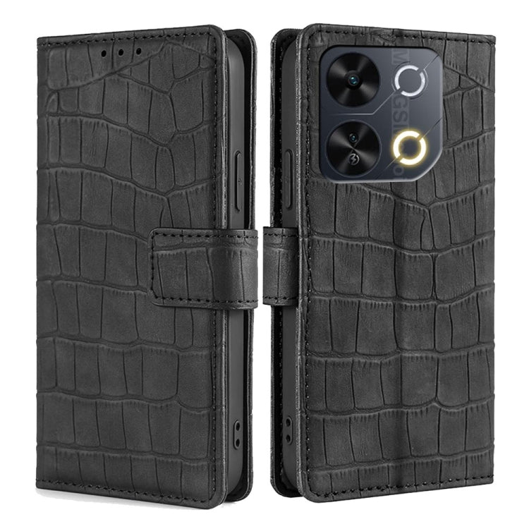 Funda de Piel con Cierre Magnético para Teléfono Itel P65 (Negra)