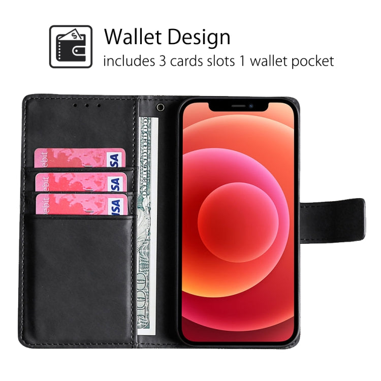 Funda de Piel con Cierre Magnético para Teléfono Itel P65 (Negra)