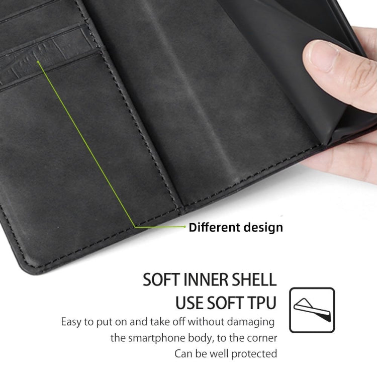 Funda de Piel con Cierre Magnético para Teléfono Itel P65 (Negra)