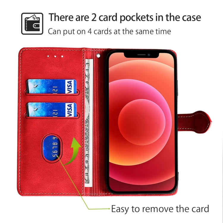 Funda de Cuero con Hebilla Magnética para Itel A50 4G (Rojo) con Tacto Agradable