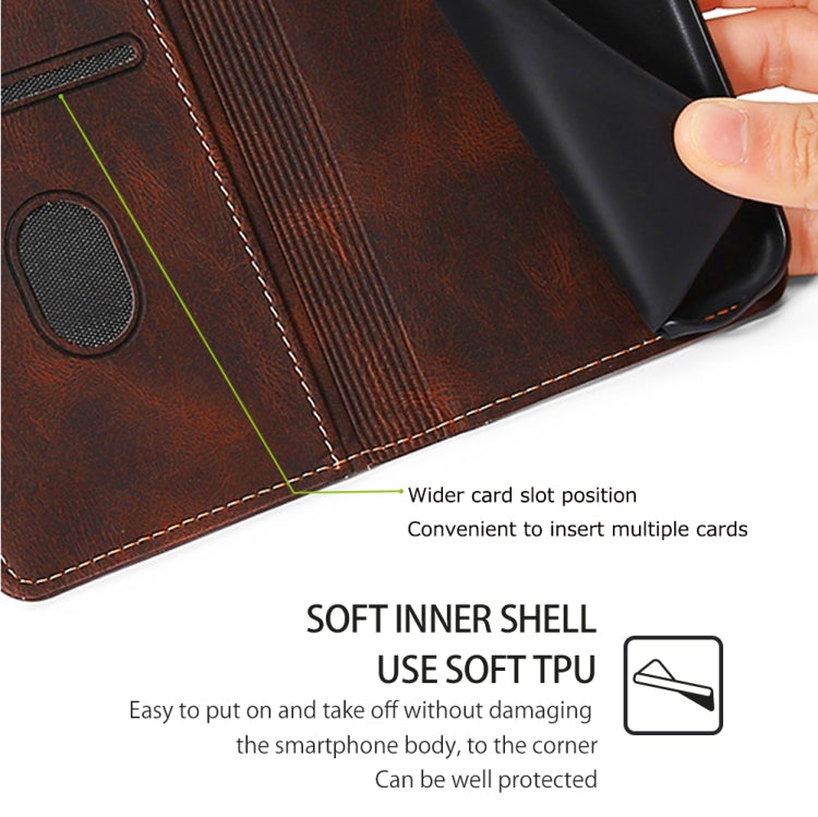 Funda de Cuero con Hebilla Magnética para Itel A50C 4G (Marrón) Tacto Piel