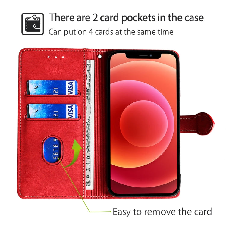 Funda de Cuero con Hebilla Magnética para Teléfono Itel A50C 4G (Rojo)